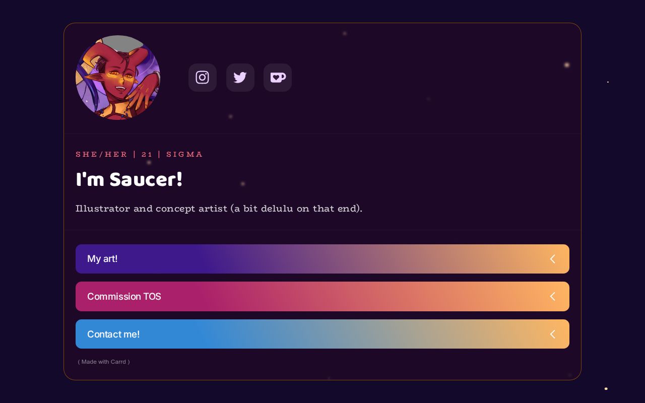 Carrd profile picture for @saucer