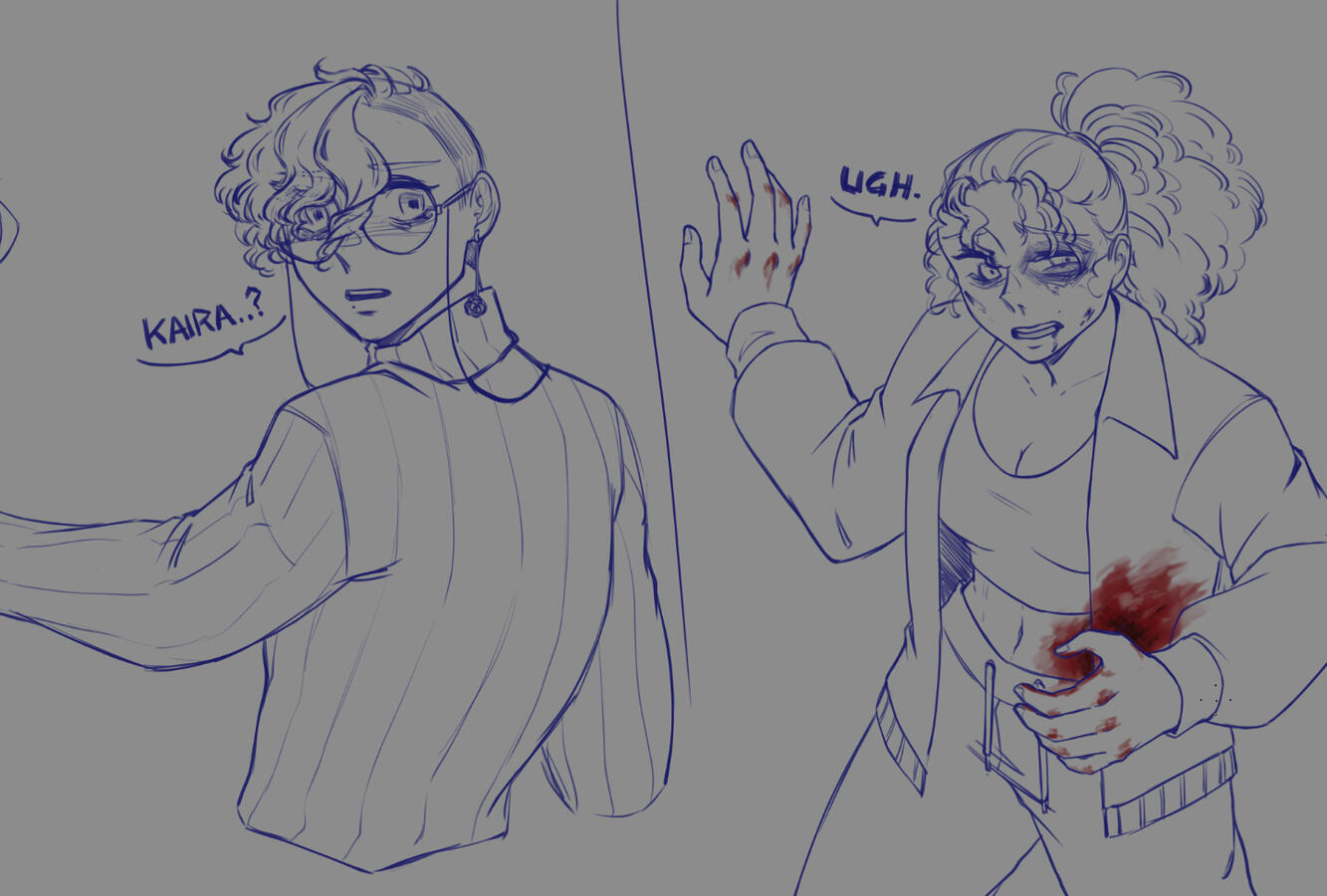 Detective au! Kaira dying a bit oops